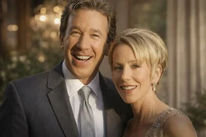 Laura Deibel smiling alongside her former husband actor Tim Allen at a public event.